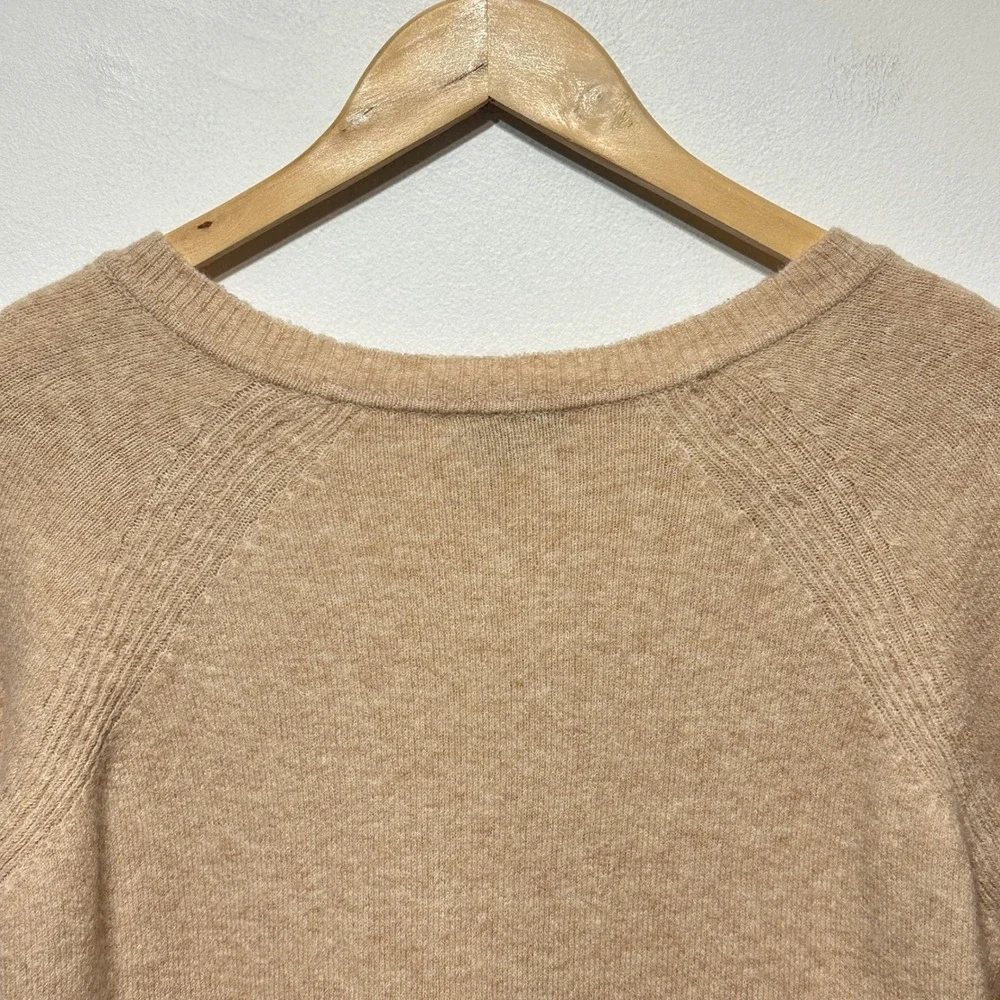 J. Crew Womens Raglan V-Neck‎ Sweater Small High Low Hem Long Sleeve Knit Cozy